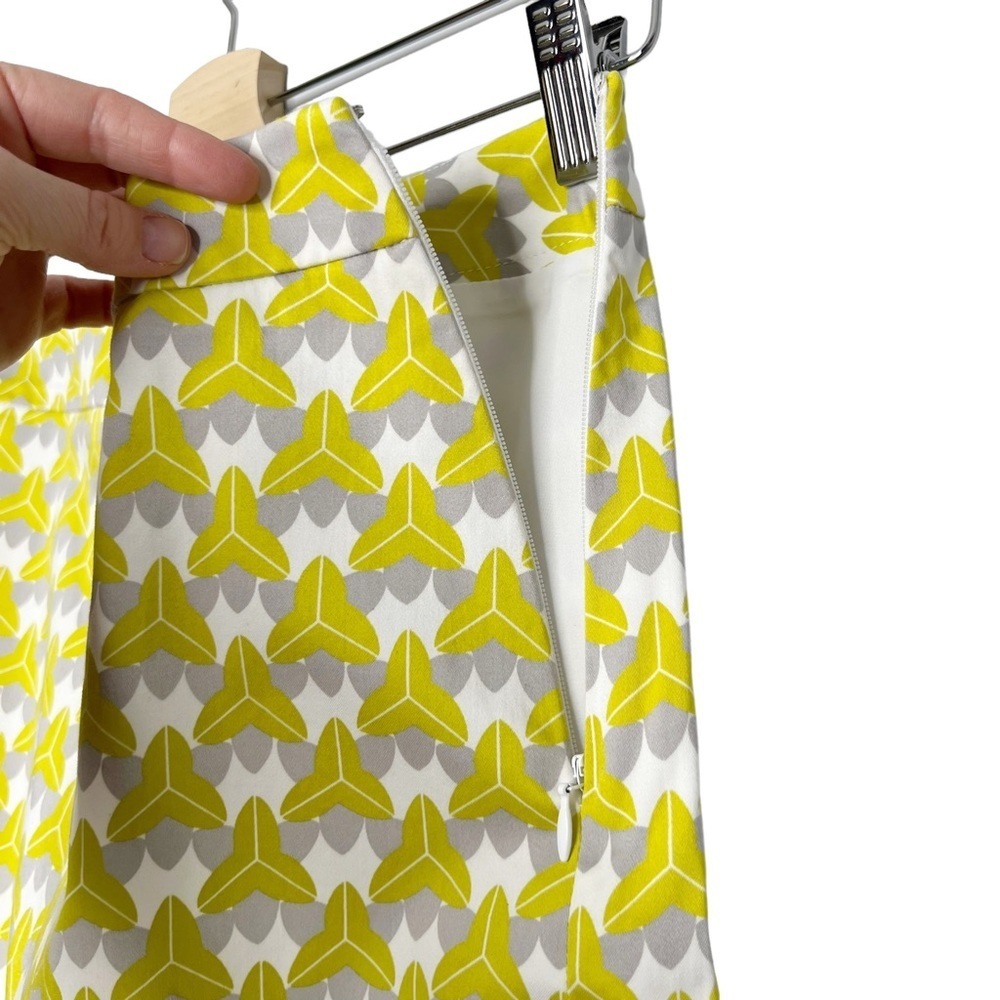 Banana Republic Milly Collection Chartreuse Geometric Print Mini Skirt - Picture 5 of 13